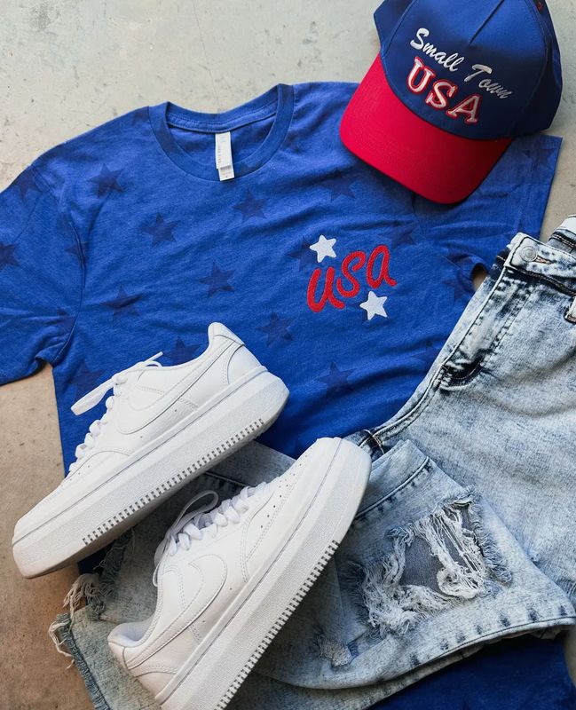 USA Embroidery Tee