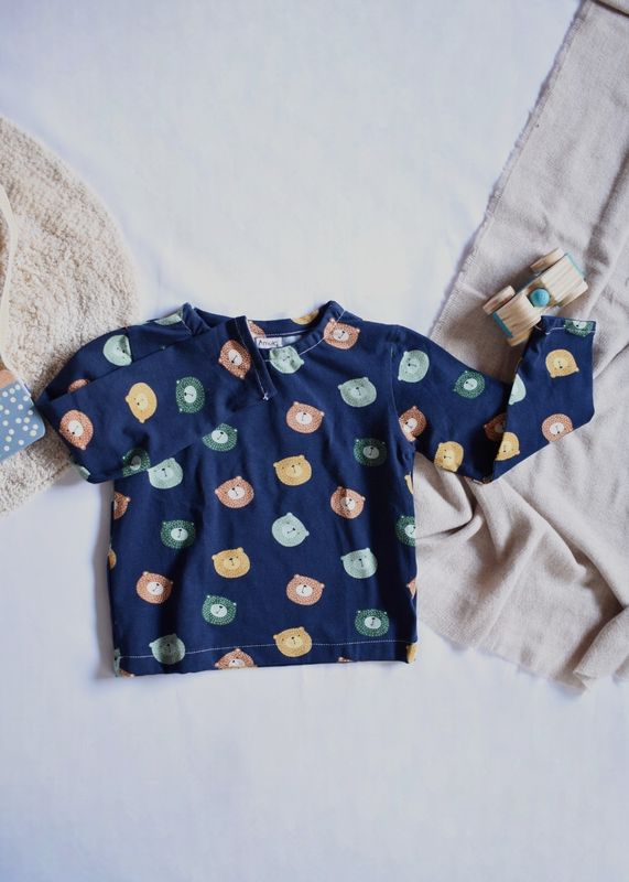 Camiseta Azul de Manga Larga de Osos