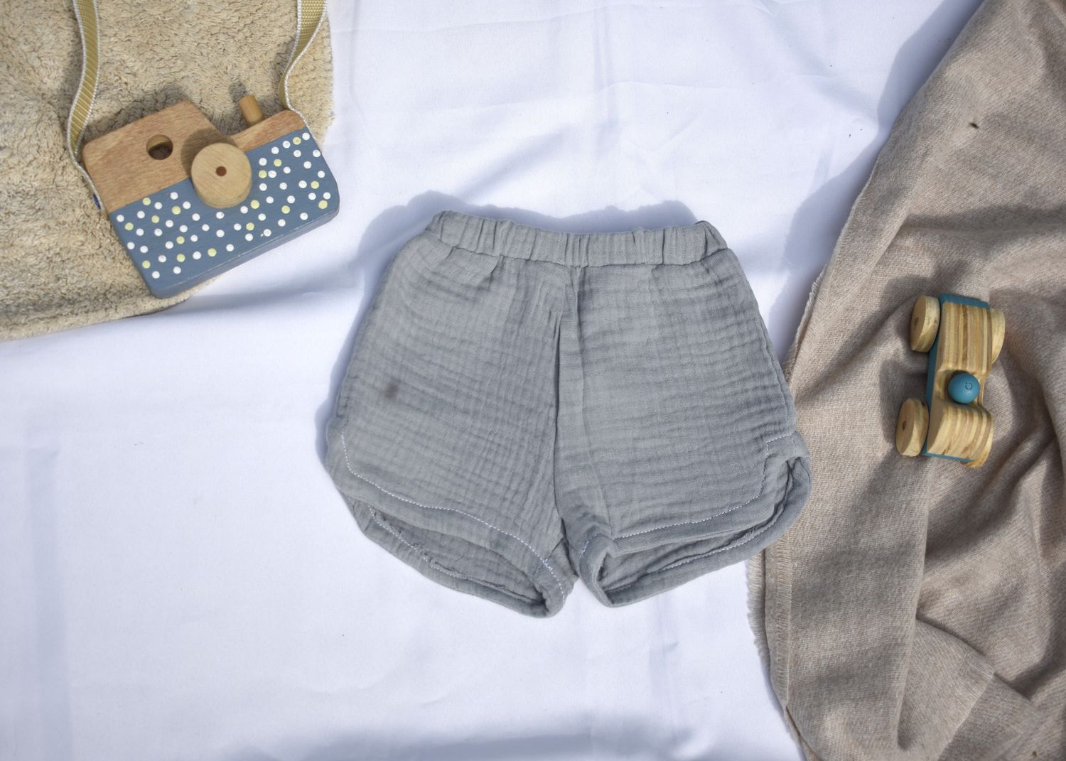 Pantalones Cortos Azul Grisaceo