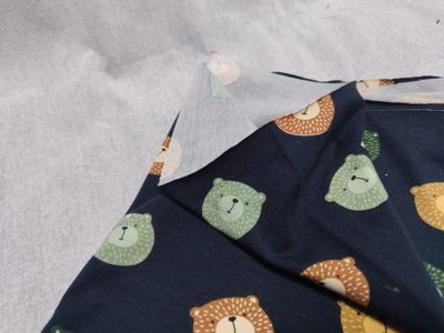 Retal - Tela de Punto Azul Oscuro - Osos