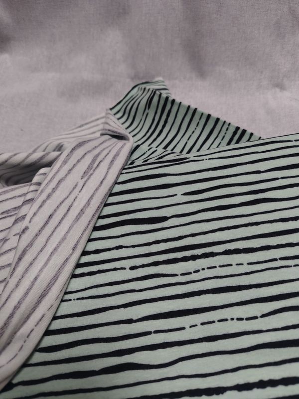 Tela de Punto Rayas - Menta