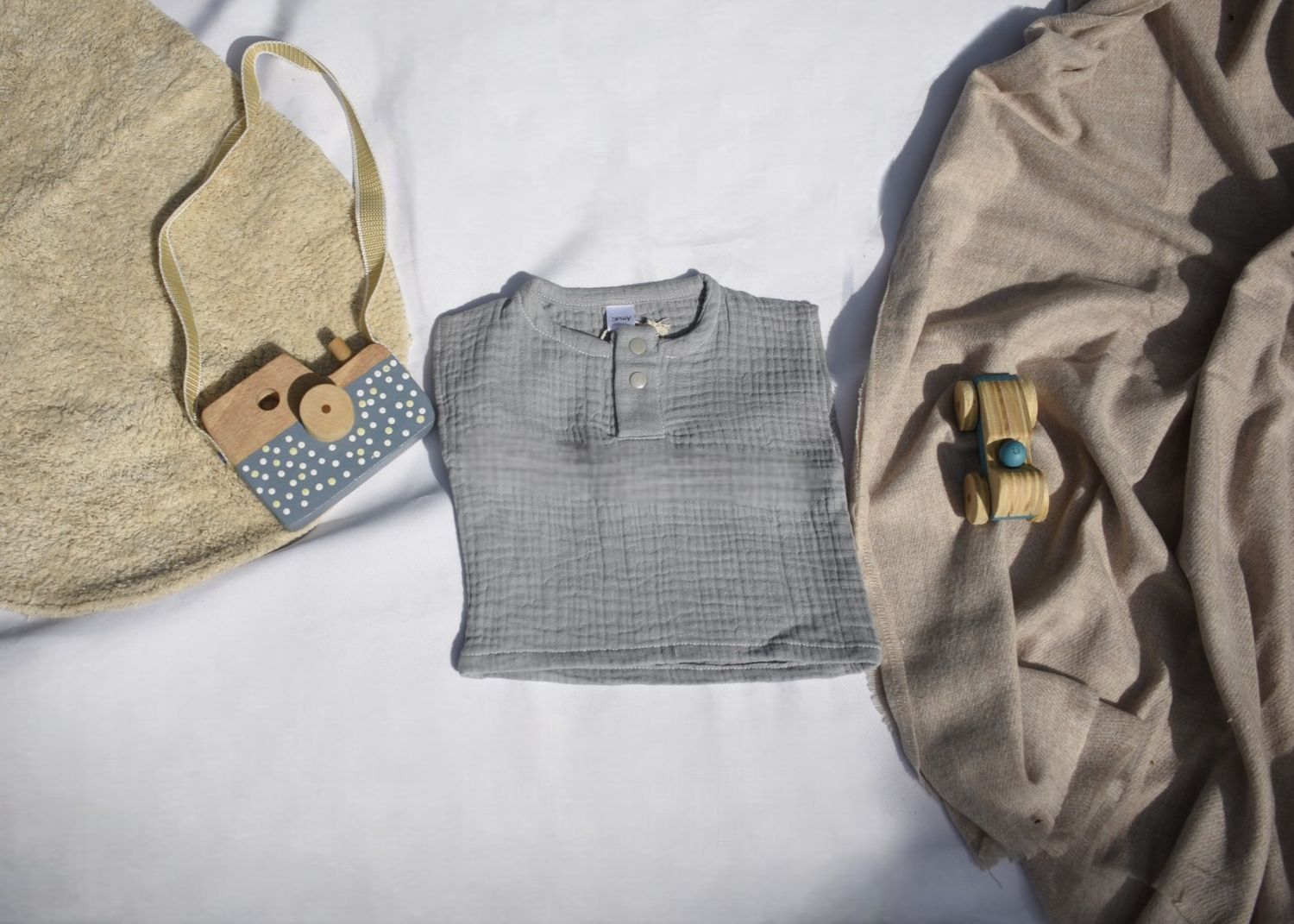 Camiseta Azul Grisaceo de Manga Corta