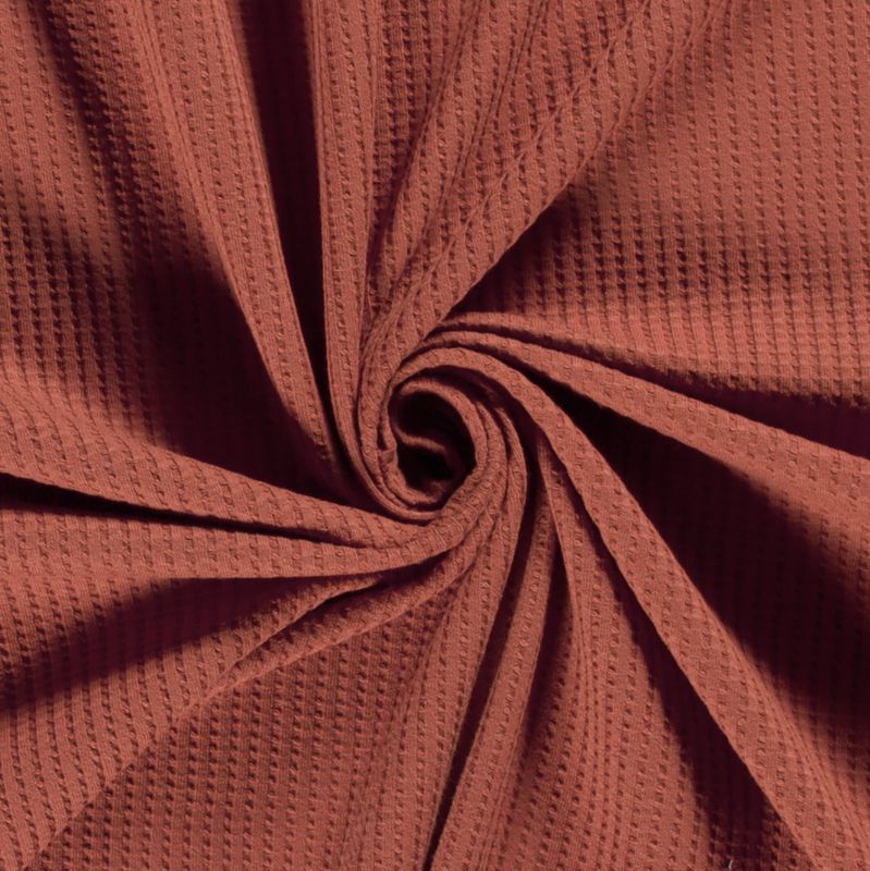 Tela de Punto Mini Waffle Teja