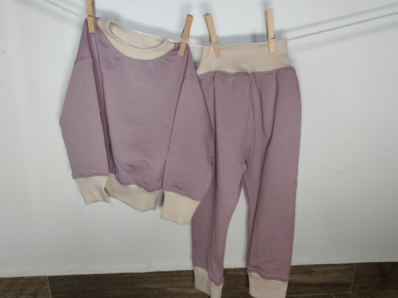 Pantalones Largos  Infantil de Algodón Orgánico Rosa - con Puño