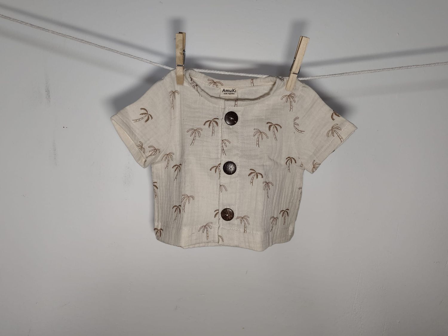 Camisa de Manga Corta Palmeras