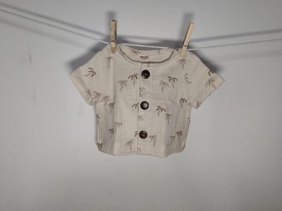 Camisa de Manga Corta Palmeras