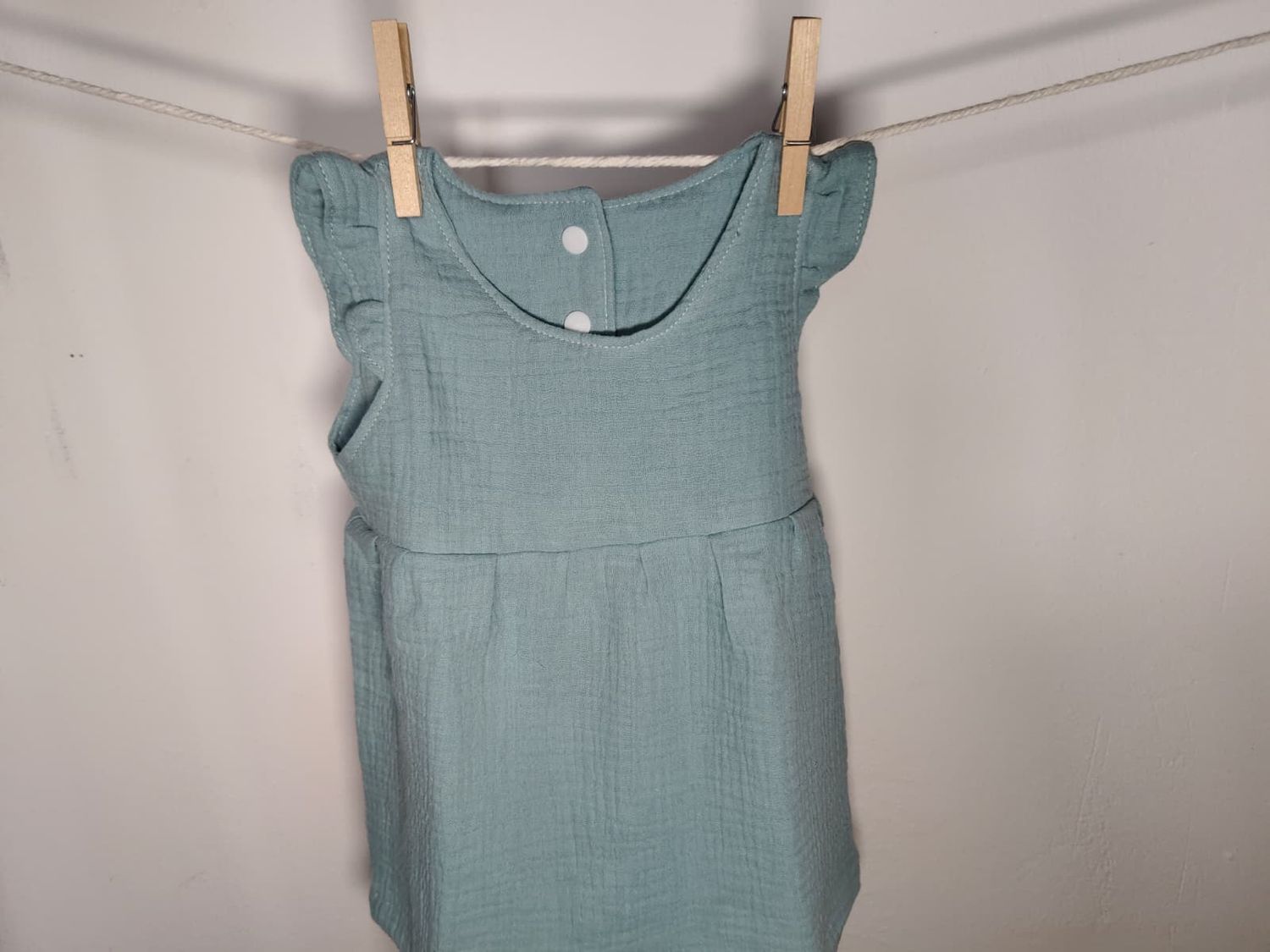 Vestido Azul Claro de Manga Corta