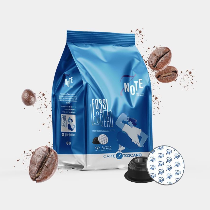 CAFFE&#39; TOSCANO 7 NOTE - FOSSI LEGGERO - DECAFFEINATO - 12 capsule