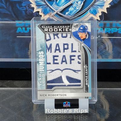 Nick Robertson 2020-21 Upper Deck Black Diamond Rookie Jumbos, Team Logo, Blue