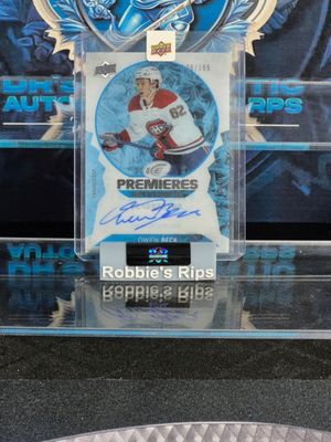 Owen Beck 2022-23 Upper Deck Ice 120 Premieres Autographs Blue /199