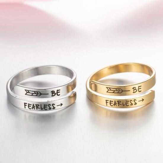 &quot;Be Fearless&quot; Adjustable Ring
