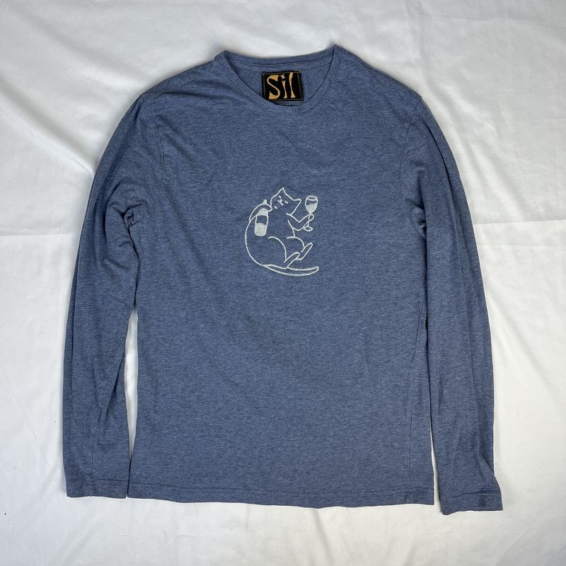 blue wine cat long sleeve