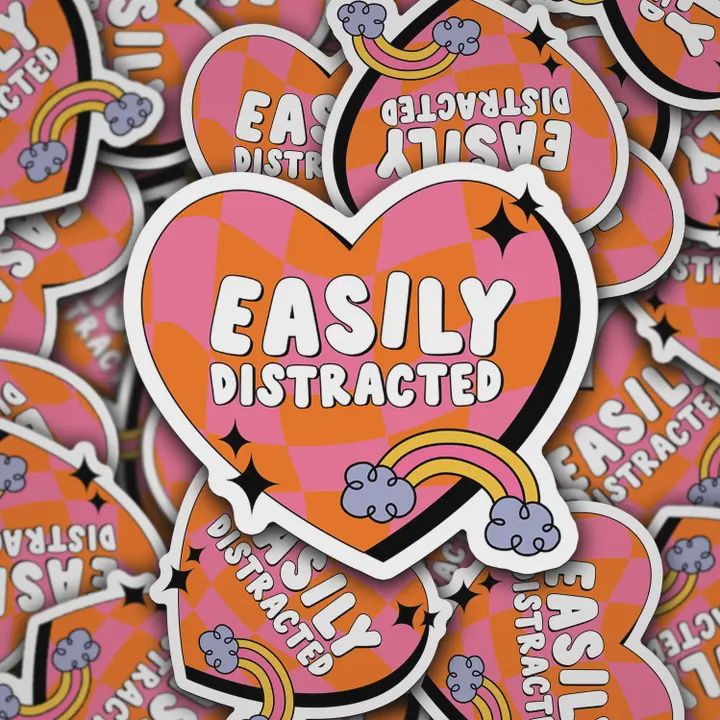 Vinyl Die Cut Decal Easily Distracted