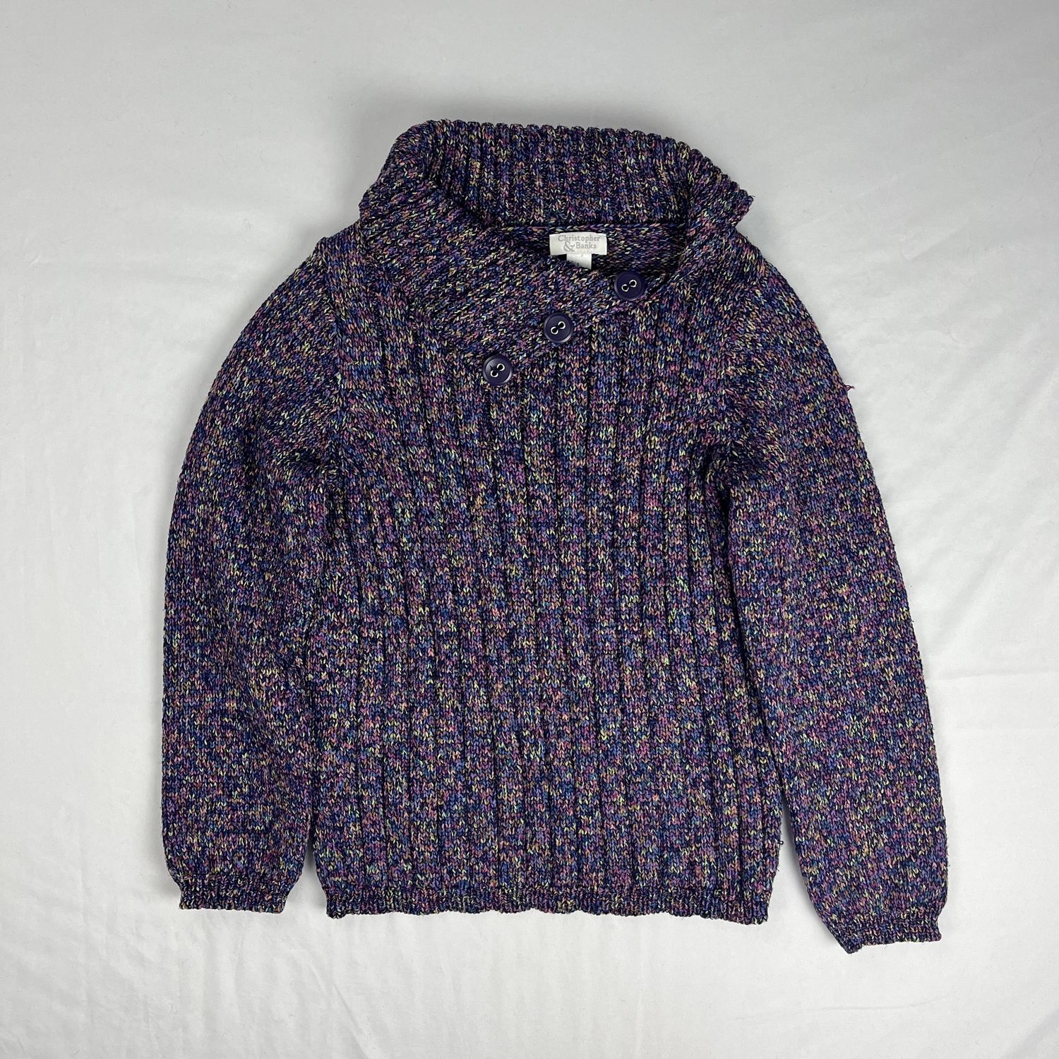 purple rainbow collar sweater