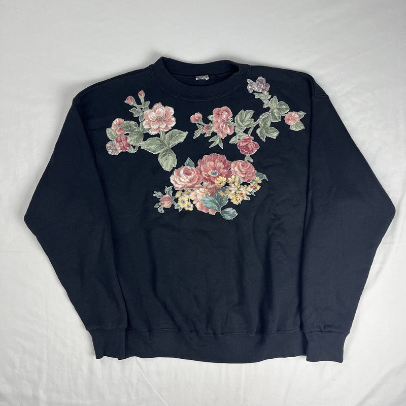 black floral crew neck