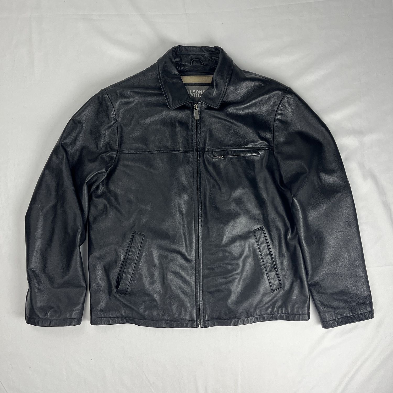 black wilsons leather coat