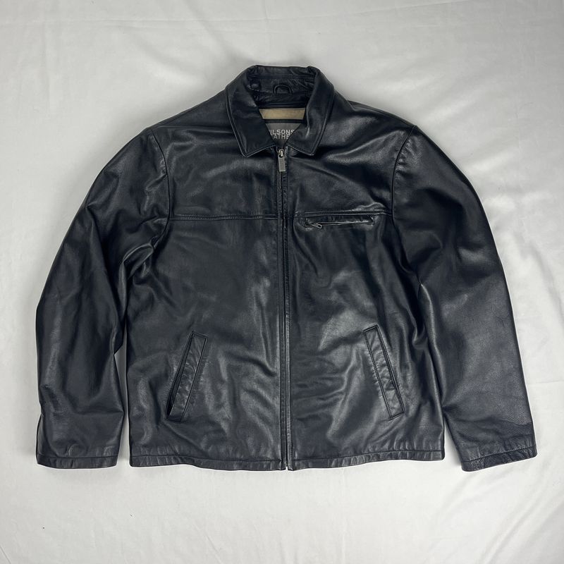 black wilsons leather coat
