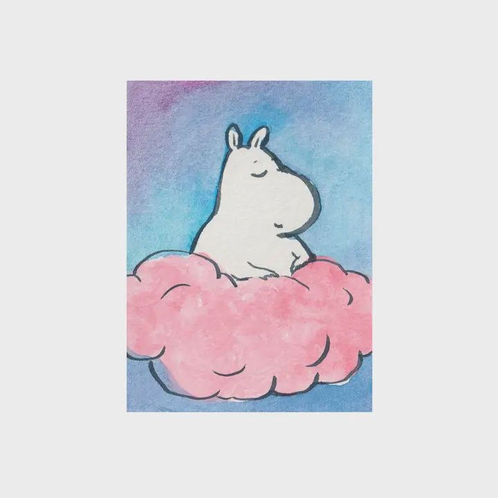 Mini Print - &quot;Moomin On A Cloud&quot;