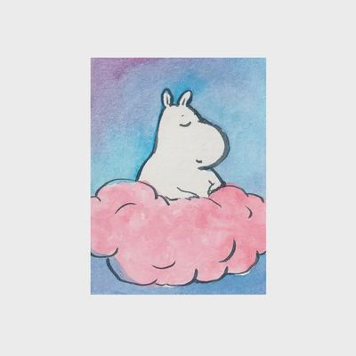 Mini Print - &quot;Moomin On A Cloud&quot;