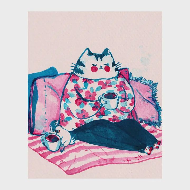 Print - &quot;Coffee with Nice Cat&quot;