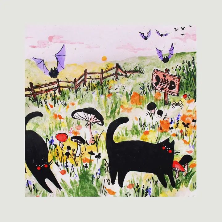 Print - &quot;Two Black Cats&quot;