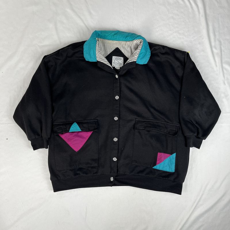 striped button jacket