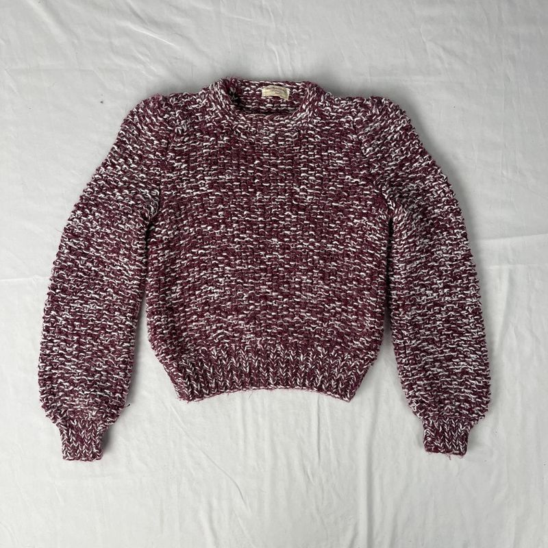 handmade maroon knit sweater