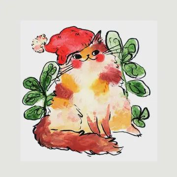 Print - &quot;Holiday Cat&quot;