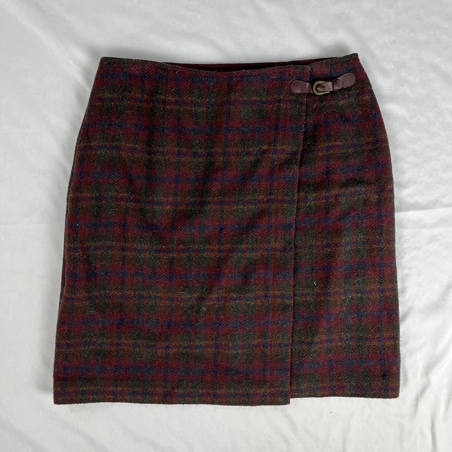 Burgundy plaid skirt