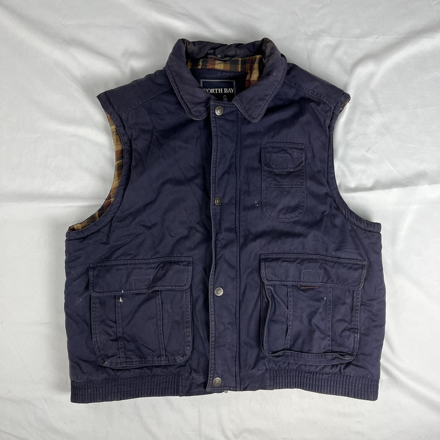 flannel lined utility vest