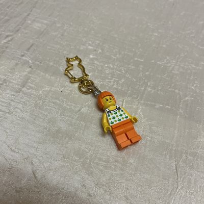 orange lady lego keychain
