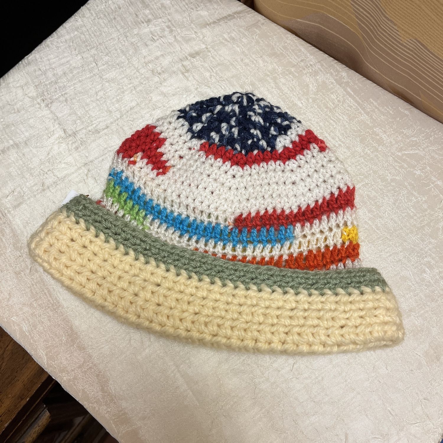 rainbow crochet hat