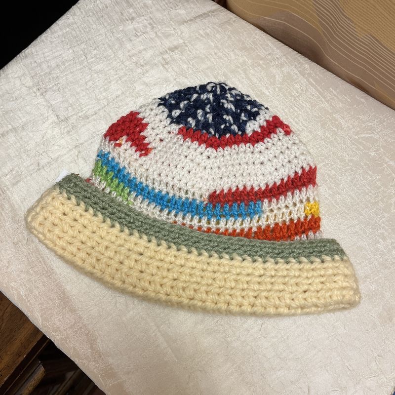 rainbow crochet hat
