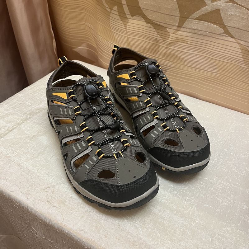 eddie bauer gray &amp; yellow sandals