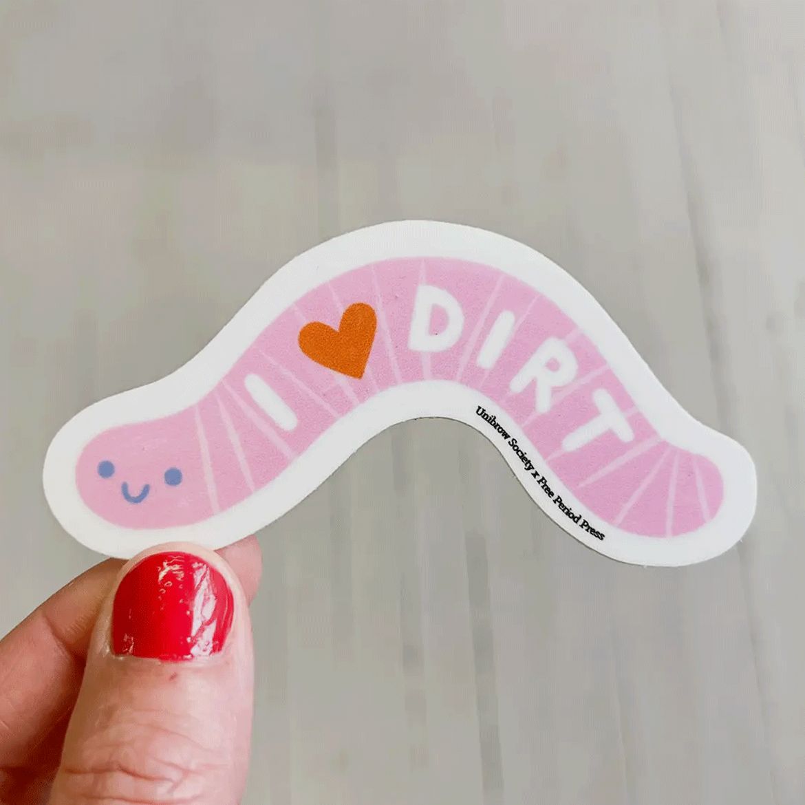 I Love Dirt Worm Vinyl Decal Sticker