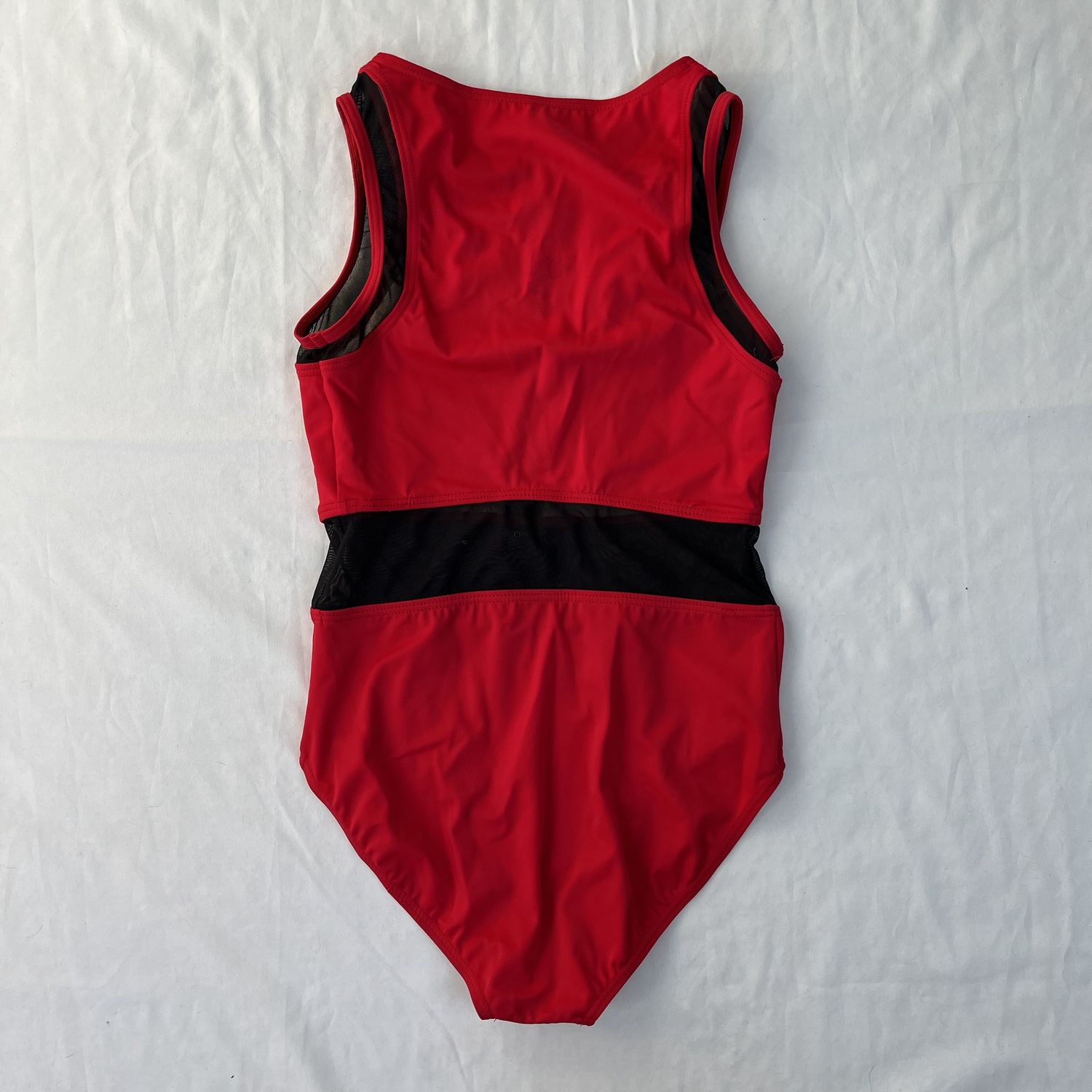 Red and Black Mesh One Piece