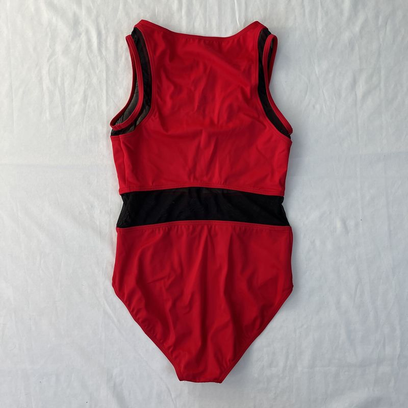 Red and Black Mesh One Piece