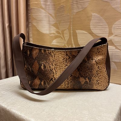 brown snake print bag