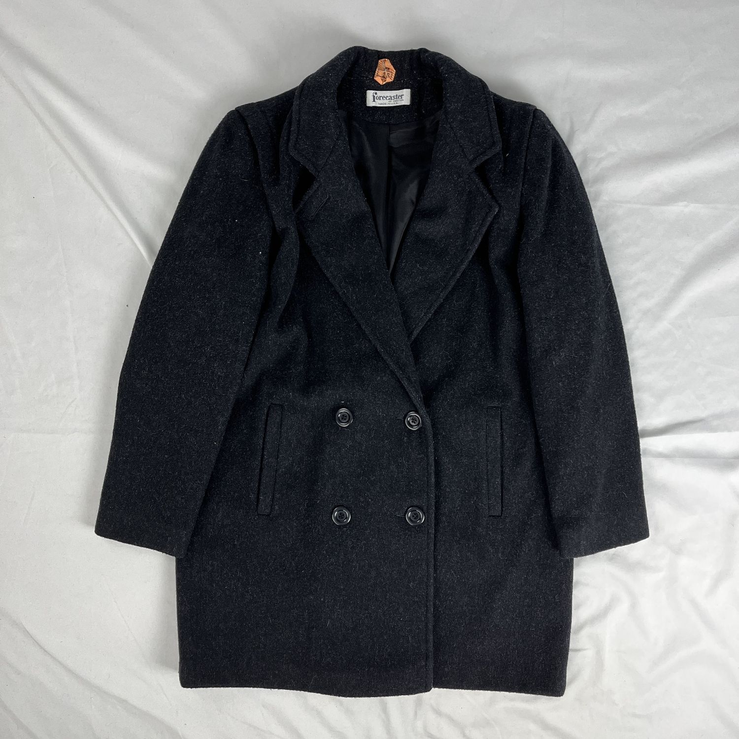 black wool peacoat