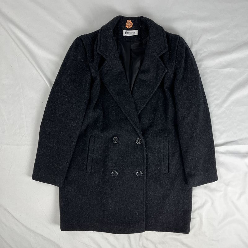 black wool peacoat