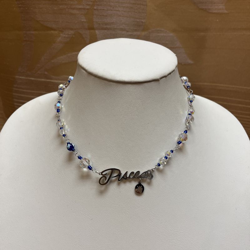 etherial pisces hand beaded necklace