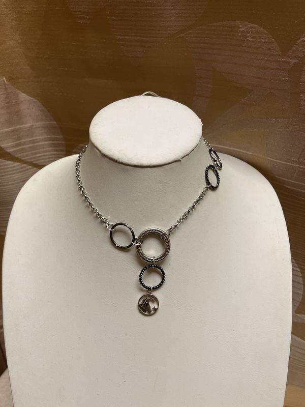 black and silver taurus necklace