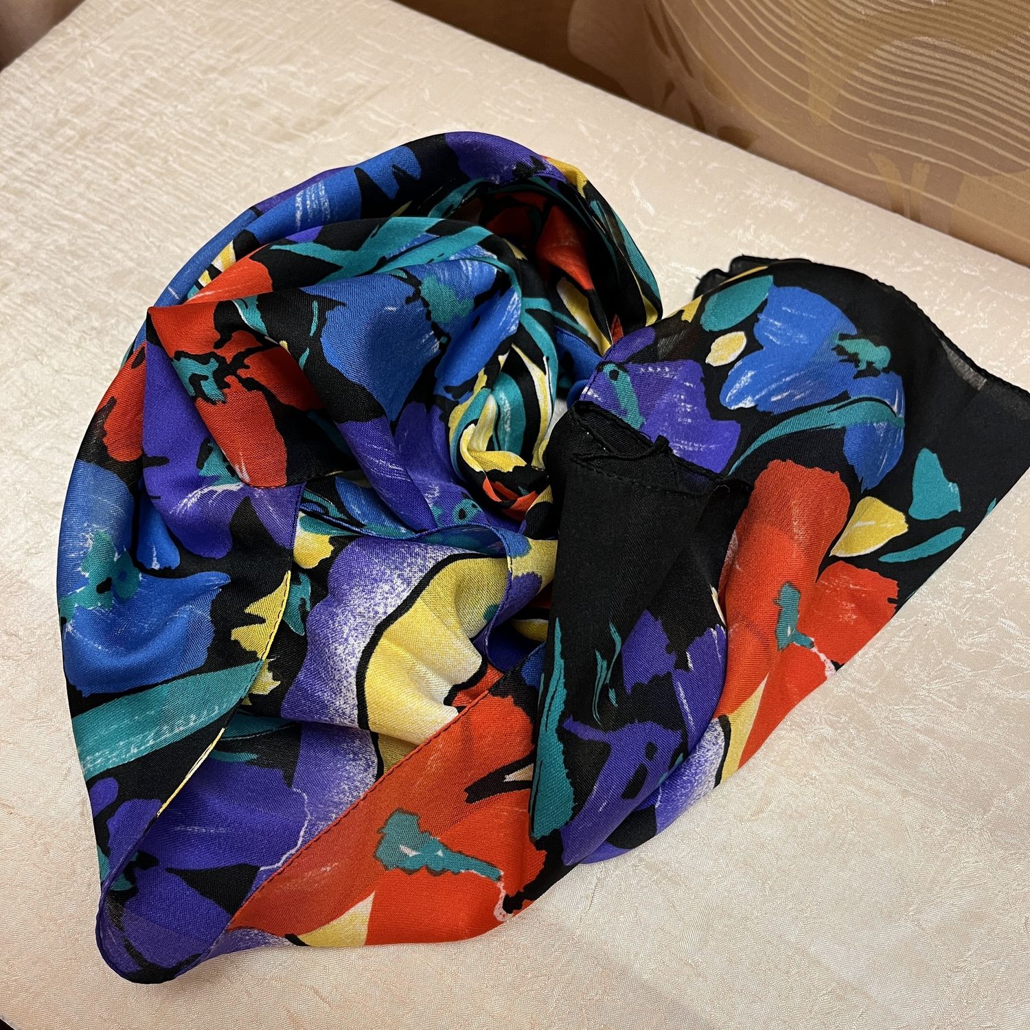 vibrant floral scarf