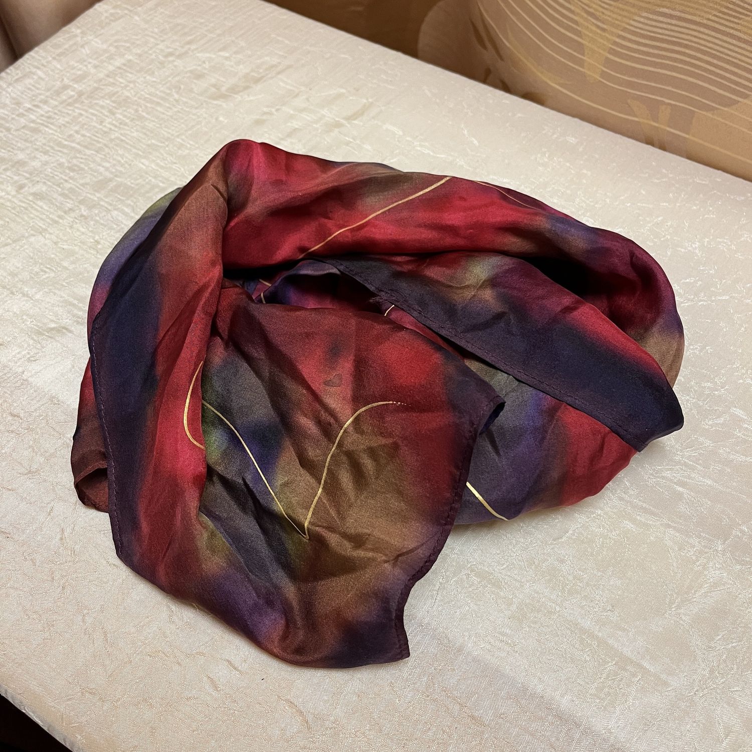 deep purple silky scarf 