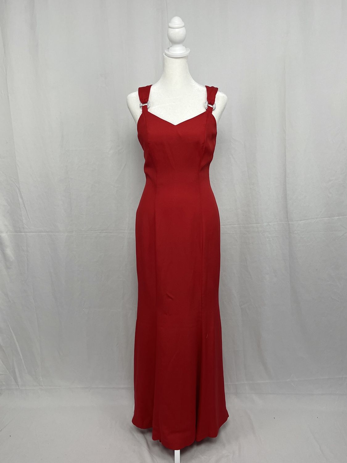 red vampire fitted gown