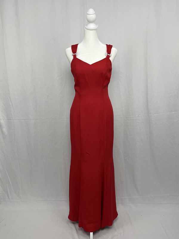 red vampire fitted gown