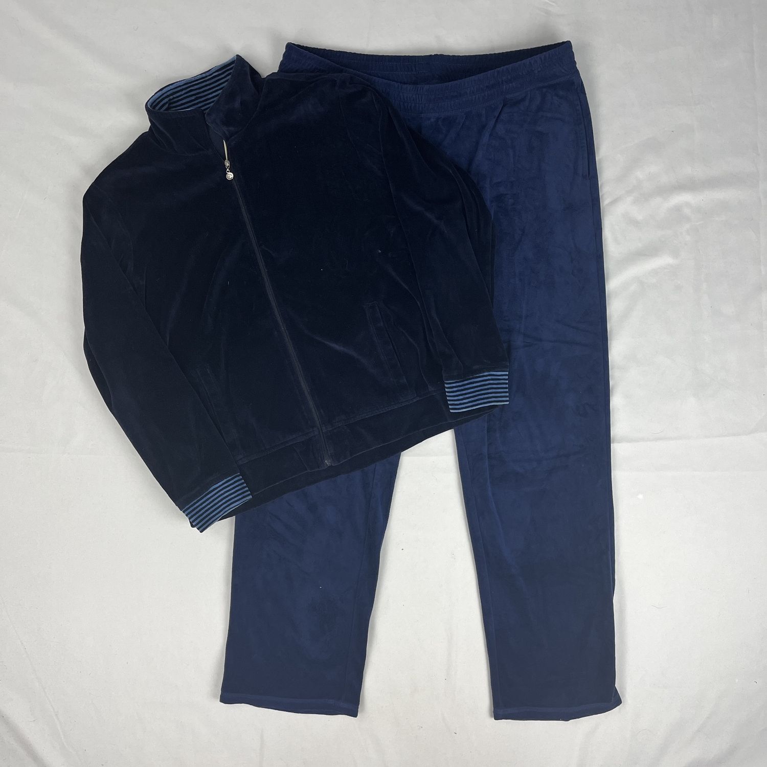 Royal Blue Velvet Striped Tracksuit