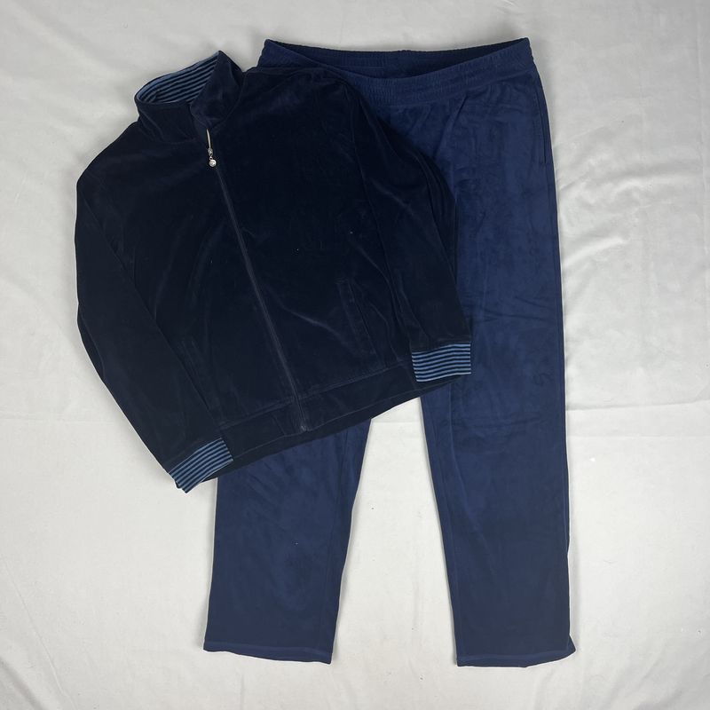 Royal Blue Velvet Striped Tracksuit