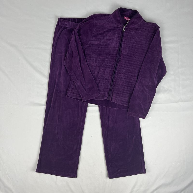 Dark Purple Velvet Tracksuit