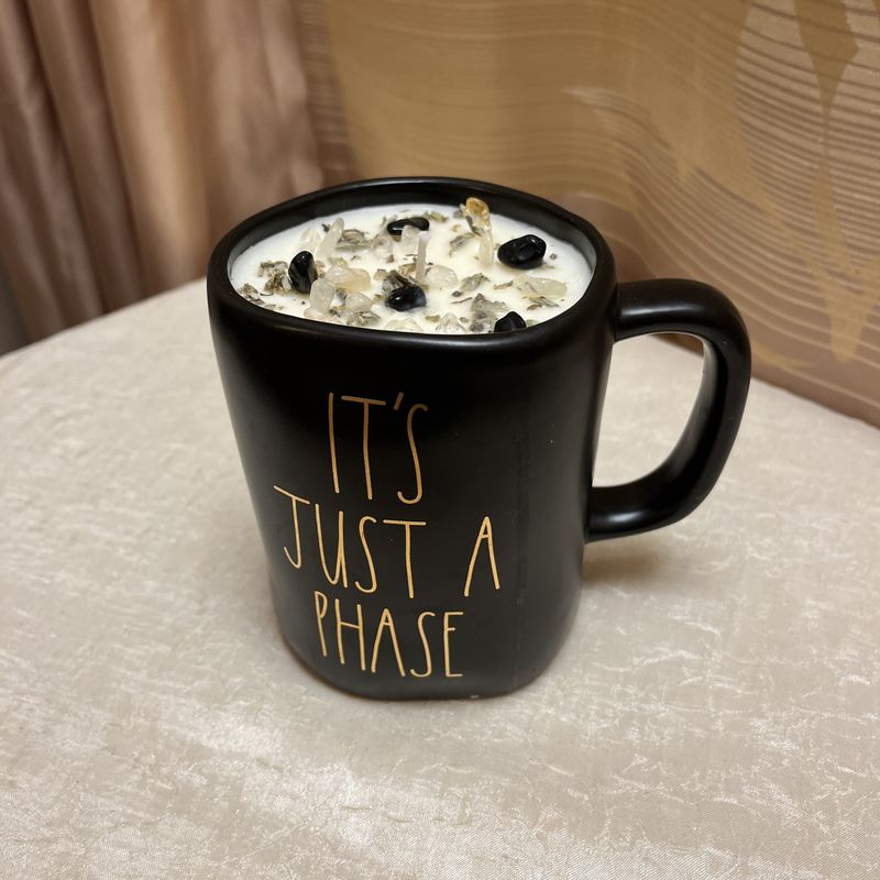 just a phase candle mug